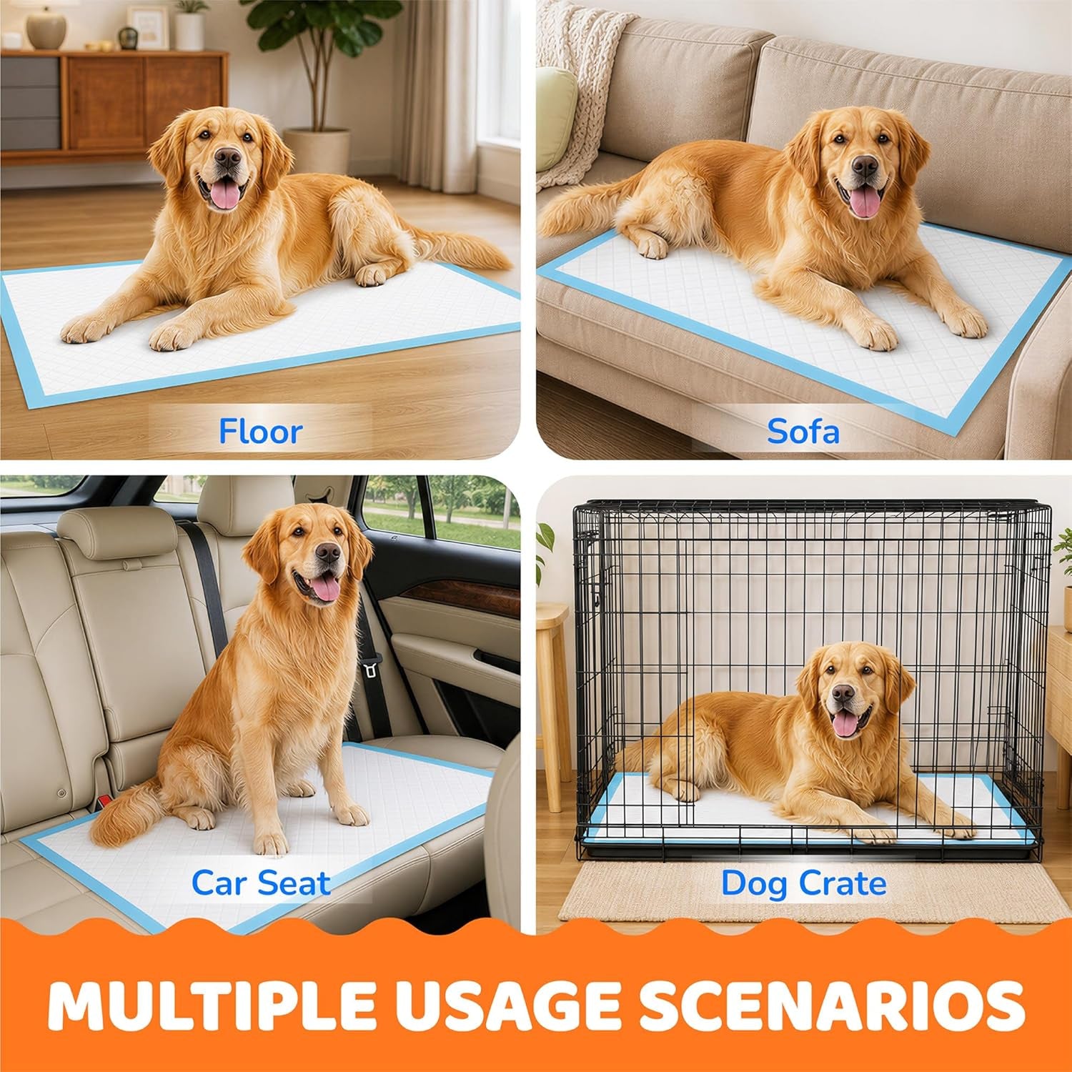 Dog Pee Pad, Puppy Potty Training Pet Pads Dog Pads Extra Large Disposable Super Absorbent & Leak-Free Pee Pads 28"X34"