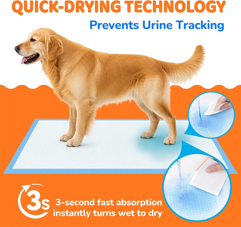 Dog Pee Pad, Puppy Potty Training Pet Pads Dog Pads Extra Large Disposable Super Absorbent & Leak-Free Pee Pads 28"X34"