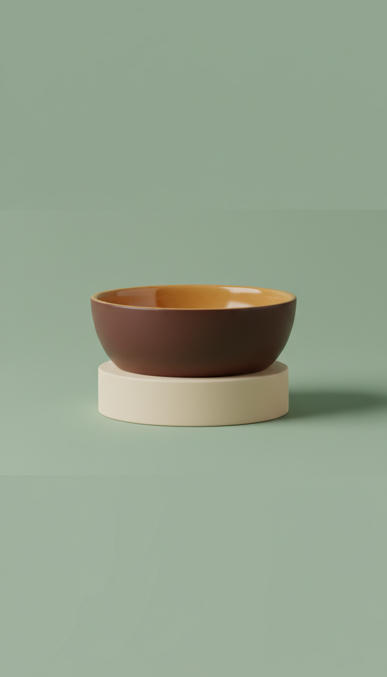 Ceramic Pet Bowl In Earthy Cream
