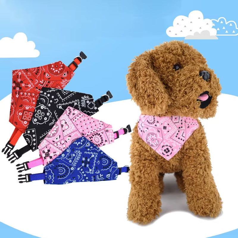 Pet Triangle Scarf Cat Dog Saliva Towel Printed Pets Dog Collar Adjustable Strap Kitten Puppy Saliva Neckerchief Pet Supplies
