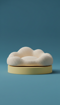 Cloud Cream Ergonomic Pet Bed