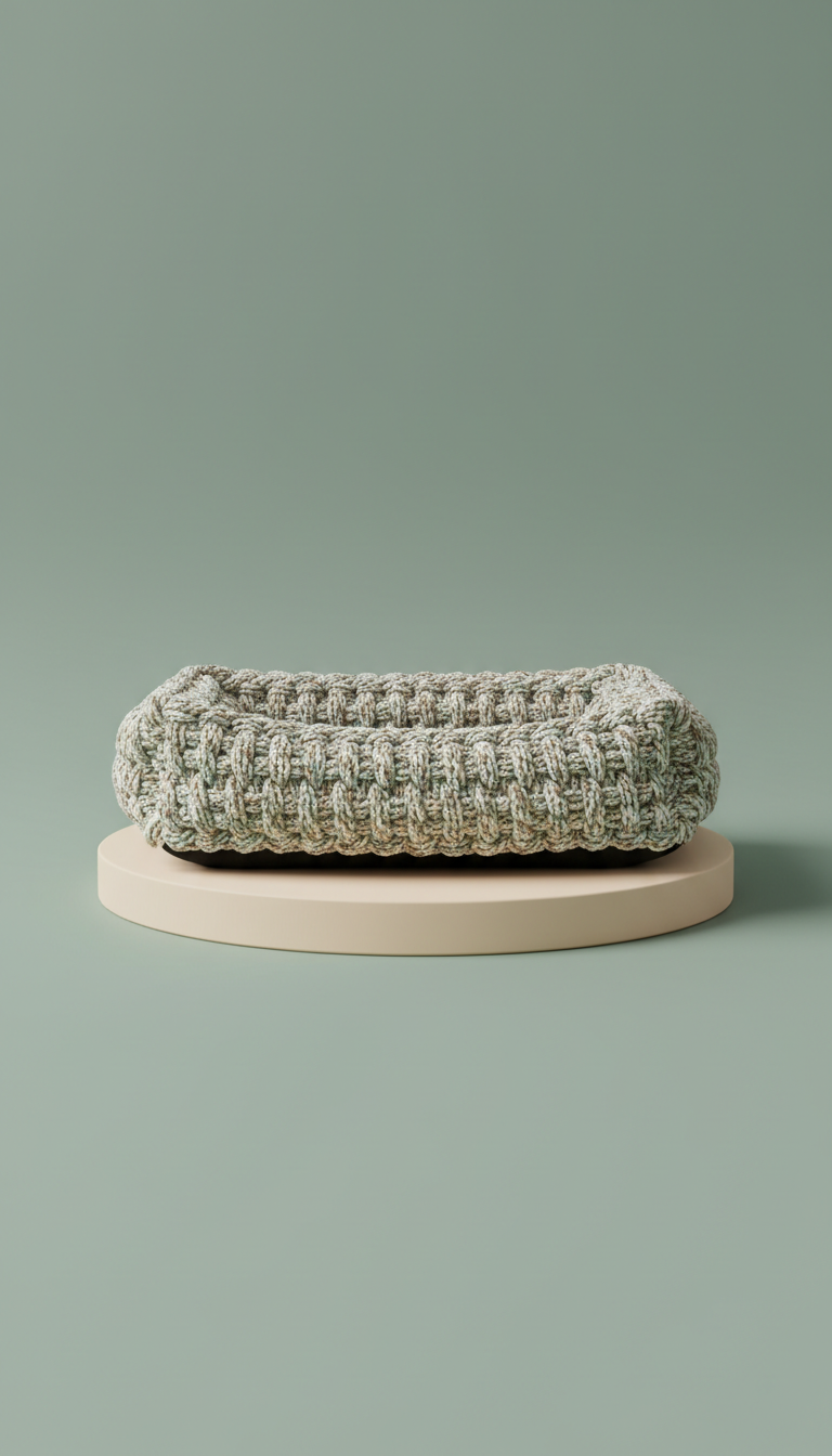 Woven Fabric Pet Bed With Bolster Edge